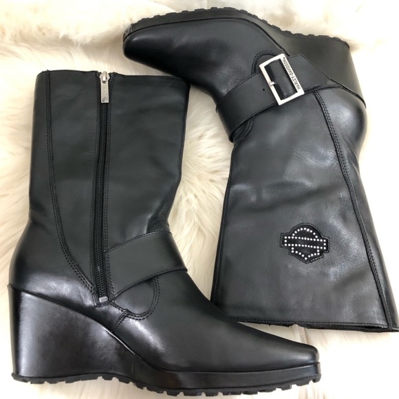 harley wedge boots